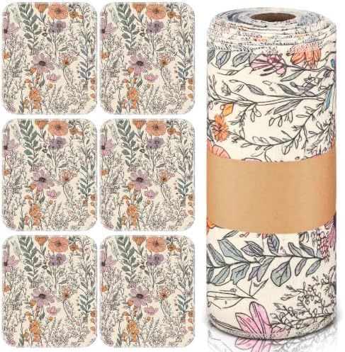 36 Pack Reusable Kitchen Cloths Cotton Towels, Cute Wildflower by Noveread