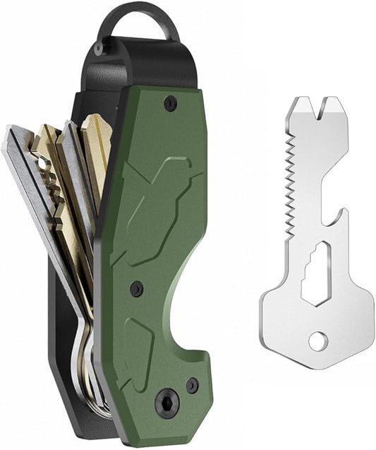 Compact Metal Aluminum Key Organizer, Minimalist Innovative Keyholder-Car Key Chain, Smart KeyChains Key Case up to 6 Keys