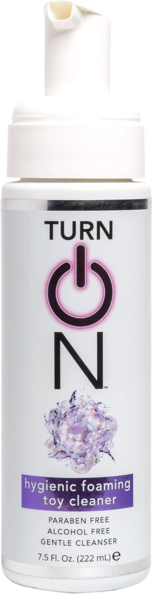 Turn On Hygienic Foaming Toy Cleaner, 7.5 Ounce All Purpose Alcohol Free Gentle Cleansing Spray, No Harsh Chemicals Safe for All Toys and Surfaces, Paraben Free & Sulfate Free