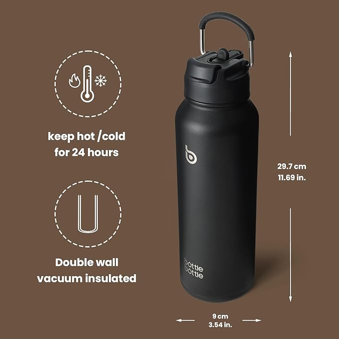 BOTTLE BOTTLE 40 oz sports water bottle stainless steel insulated water bottle with straw and pills holder