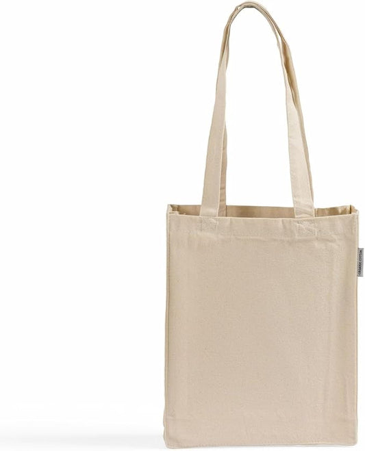 12 Ct Small Cotton Tote Bags with Full Gusset – Reusable Canvas Carry Bags