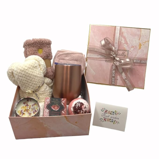 Spa Gift Baskets for Women,Luxury Self Care Gifts for Mom,Get Well Soon Gifts for Friend,Thank You Relaxing Box Gifts for Women 20th,30th,40th,50th,60th 70th 75th Birthday,Anniversary