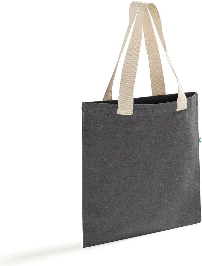 Recycled Canvas Tote Bags with Full Gusset – 6 Pack Reusable Flat Book Bag, Eco Friendly Canvas Tote Bulk,