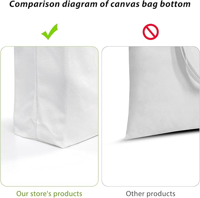 Faylapa 12 Pack Canvas Tote Bags, Heavy Duty Reusable Grocery Shopping Bag 13.6"x 15.3" Blank Cotton Bags for Decorating Christmas Crafts DIY, Painting(White)