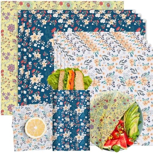 Reusable Beeswax Food Wraps 9-Pack | Organic Eco-Friendly Sustainable Plastic-Free for Sandwiches, Bread, Produce & Leftovers | Zero Waste Food Storage Variety Pack (1XL, 3M, 5S) by PURIME