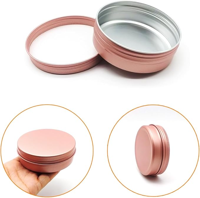 12pcs 1oz 30ml Aluminum Tin Jar, 30g Refillable Makeup Container, 30 Gram Screw Lid Round Can Sample Pot Travel for Cosmetic DIY Handmade Lip Balm Cream Salve Toner Candle Paint, Matte-Pink