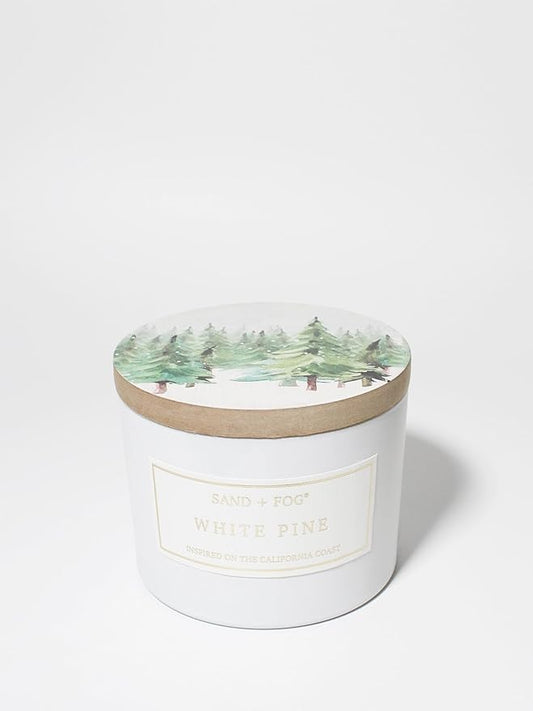 Sand + Fog Scented Candle - White Pine – Additional Scents and Sizes – 100% Cotton Lead-Free Wick - Luxury Air Freshening Jar Candles - Perfect Home Decor – 12oz …