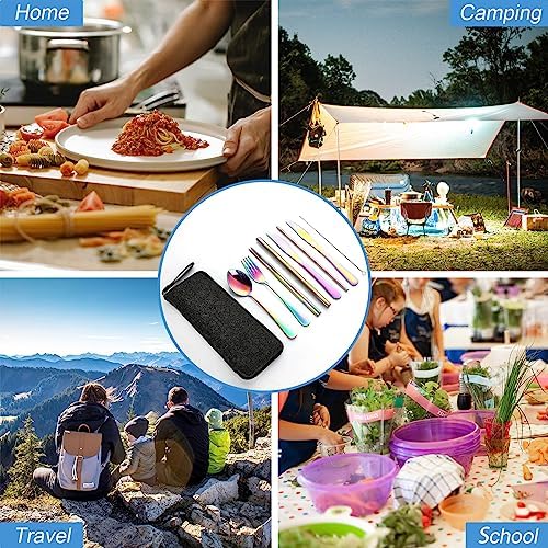 DEVICO Camping Utensils, Stainless Steel Travel Silverware Set with Case - Image 6