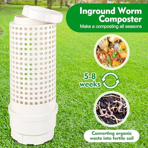 2 Packs Inground Worm Composter, Outdoor Worm Compost Bin Kit with Lid - Image 2