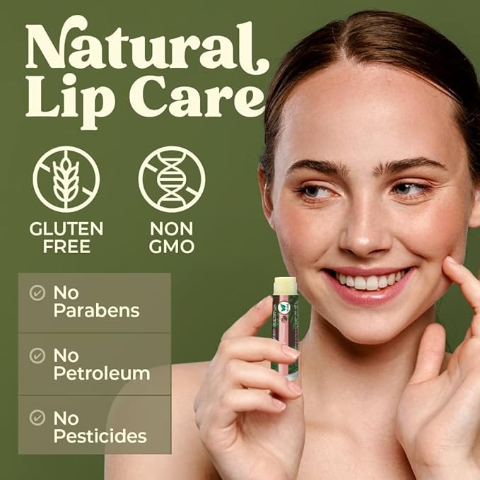 Earth's Daughter Vegan Lip Balm Stocking Stuffers 4-pack, Beeswax Free Lip Balm, Natural, Organic Flavors - Assorted Flavors, Plant Based Vegan Chapstick, Moisturizer