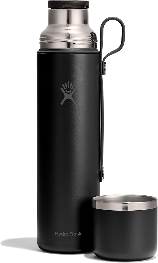 Hydro Flask Hot Flask & Cup – Insulated Stainless Steel, Hot Drink Travel Container for Coffee, Tea, & Soup 36 Oz Black