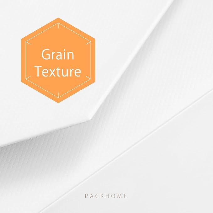 PACKHOME Gift Box 9x6.5x3.8 Inches, Rectangle Collapsible Box with Magnetic Lid for Gift Packaging (Matte White, Grain Texture)