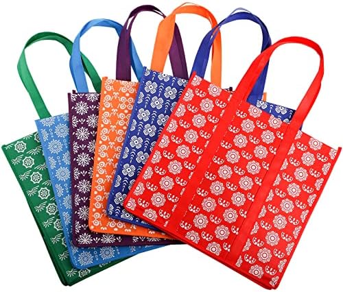 Frcctre 12 Pack Reusable Grocery Bags, Large Foldable Shopping Tote Bags with Long Handles Heavy Duty Reusable Bags for Shopping Groceries Clothes - 6 Assorted Colors - Image 6