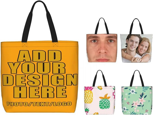 Custom Large Black Tote Bag With Pocket Extra Large Reusable Grocery Bags