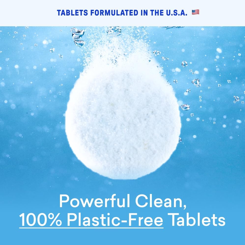 BLUELAND 100% Plastic Free Toilet Bowl Cleaner Tablets Set, Lemon Cedar - Image 4