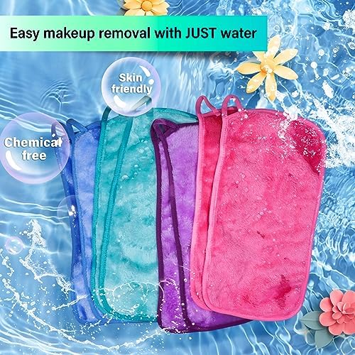 Nugilla Makeup Remover Cloths, 8 Packs Makeup Remover Towels Reusable Face Wash Cloth, Soft Microfiber Face Cloth for Women - Image 6