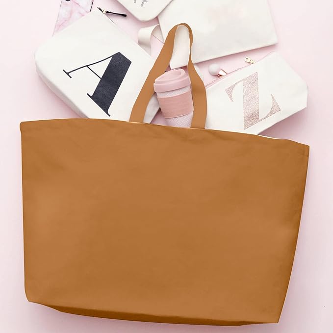 Large Canvas Tote Bag-Extra Big Shopping Beach Totes Bags Reusable Largest Grocery Plain Solid Bag 28"x8"x16"