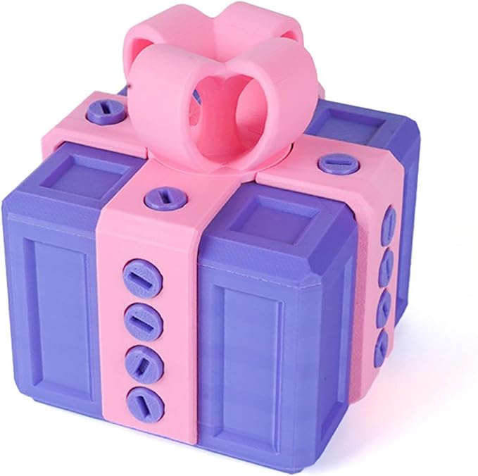 The Prank Box Funny Christmas Gifts Box Annoying Hilarious Screw Challenge with Surprise 3D Printed Screw Gifts Boxes Ideal for Birthday, Christmas (Purple and pink)