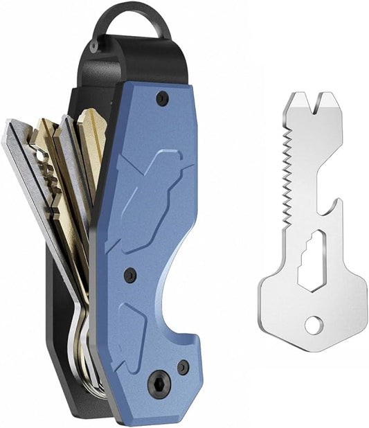 Compact Metal Aluminum Key Organizer, Minimalist Innovative Keyholder-Car Key Chain, Smart KeyChains Key Case up to 6 Keys