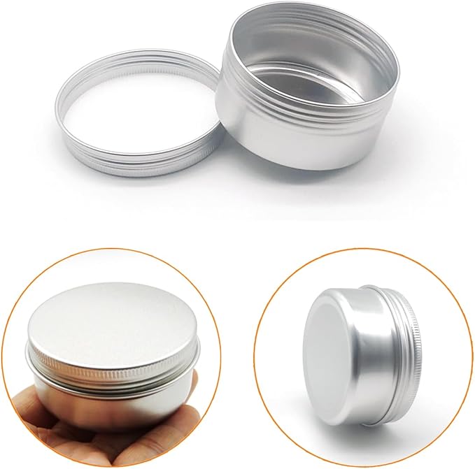 4pcs 200ml Round Lip Balm Tin Cans, 7 oz Aluminum Cosmetic Sample Container with Screw Lid, 200g Silver Metal Empty Storage Travel Jars for Salves, Lip Balms, Face Cream, Candle, Tea, Paint