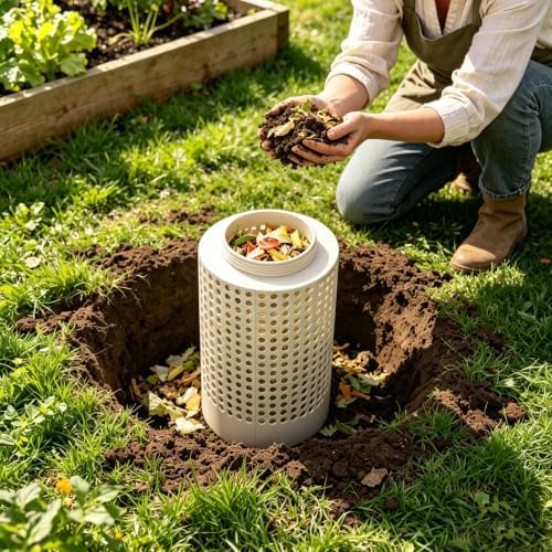 Cutbar Underground Worm Farm, Garden Mini Vermicomposting Bin for Home Garden, Vegetable Patch, Easy Setup, Fast Composting | Eco-Friendly Solution for Urban Gardeners (10.23X4.33X4.33IN) - Image 3
