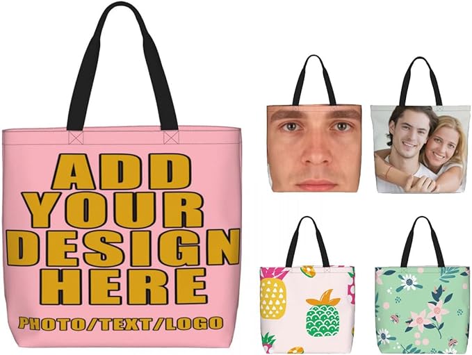 Custom Large Black Tote Bag With Pocket Extra Large Reusable Grocery Bags