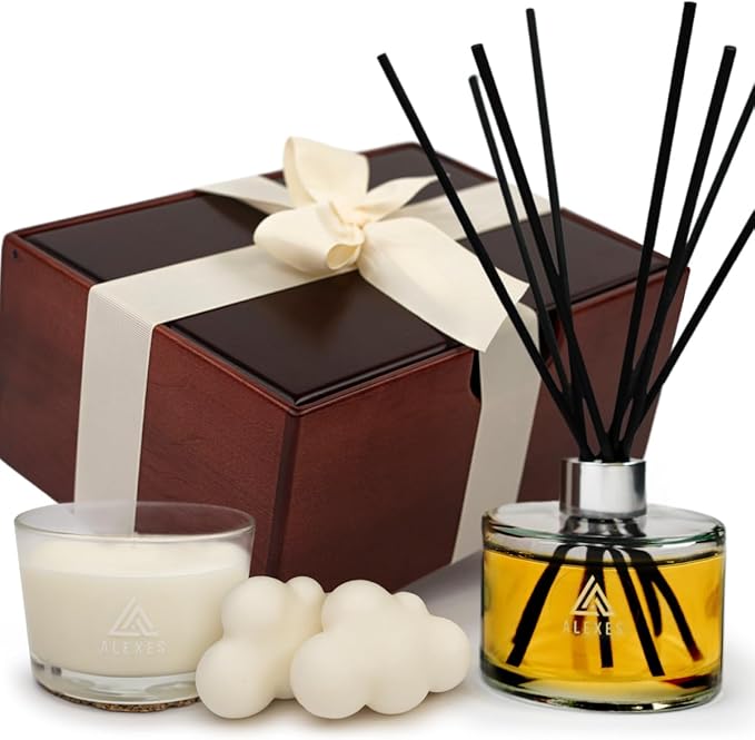 Essential Oil Diffuser Set Jasmine Reed Diffuser Fragrance – Infuser Aroma Gift Set – Room Scent Aesthetic – Home Fragrance Scent Kit