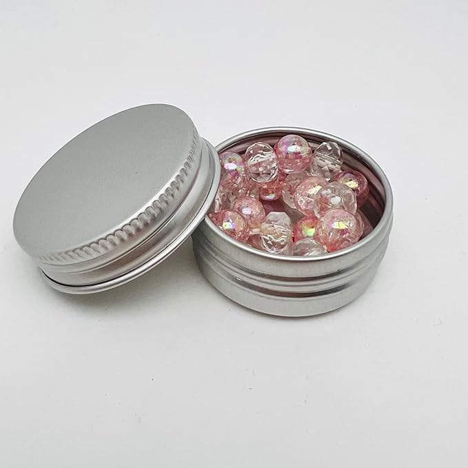 20 Pack 0.5 oz Aluminum Tin Jar with Screw Lid 15 ml Round Refillable Containers