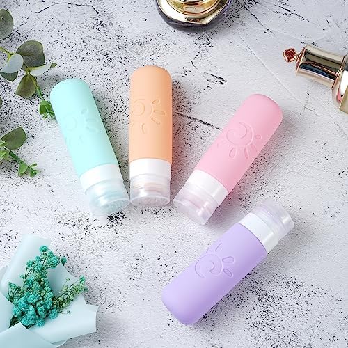 Zafit Travel Bottles for Toiletries, TSA Approved Travel Containers 3oz Leak Proof Travel Tubs Refillable Liquid Travel Accessories for Shampoo Conditioner Lotion Body Wash(Multicolored C) - Image 4