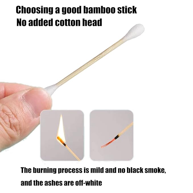 Thick Cotton Swabs,XL Size Natural Bamboo Cotton Buds,Precision & Round Tip 252pcs