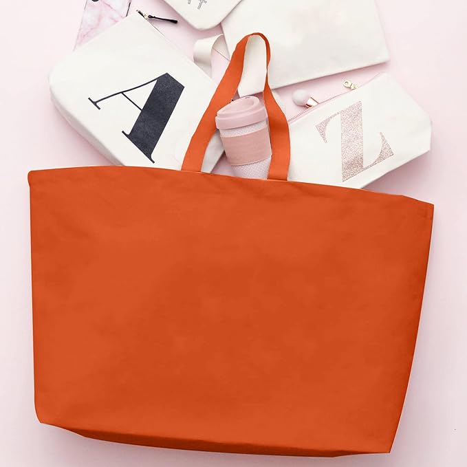 Large Canvas Tote Bag-Extra Big Shopping Beach Totes Bags Reusable Largest Grocery Plain Solid Bag 28"x8"x16"