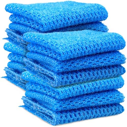 Non Scratch Dish Scrubbers for Cleaning Dishes (12 PK) - Reusable Kitchen Sponge - Replace Dish Sponges for Washing Dishes - Best Household Scrubbing Pad & Alternative Dishwashing Scrub Pads Supplies by TheCrownChoice