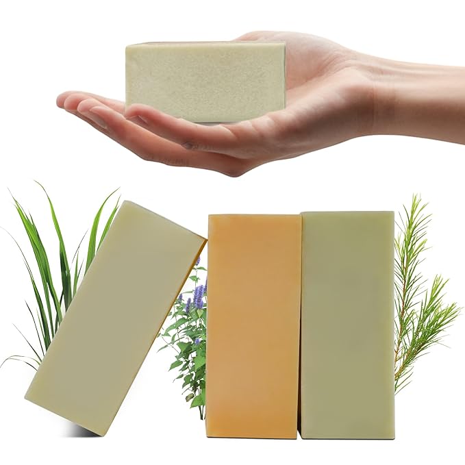 MAYJAM Natural Bar Soaps with Shea Butter,Body Botanical Soap Bars Variety Soap:3 Pack Scent Clary Sage,Lemongrass,Tea Tree Soap Bars,Antibacterial Bath Soap for Men&Women All Skin Body Wash Gift