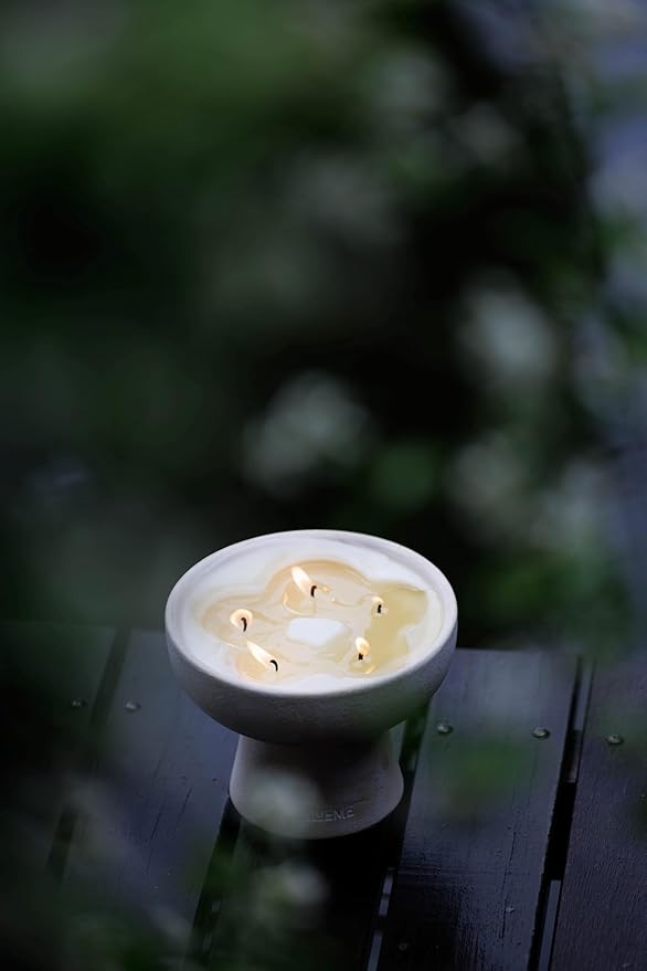 BLUEME Spiritual - Palo Santo & Vetiver, Luxury Candle w/Essential Oils, 6 Wick, Hand-Poured Soy, Cotton Wick, Ceramic