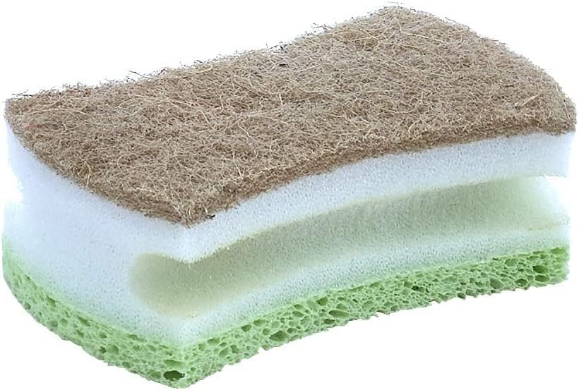 Superio Non-Scratch Cellulose Sponge Scrub (12-Pack) Heavy Duty Kitchen Sponges Scrubbers with Scouring Pad (Sisle) - Image 2