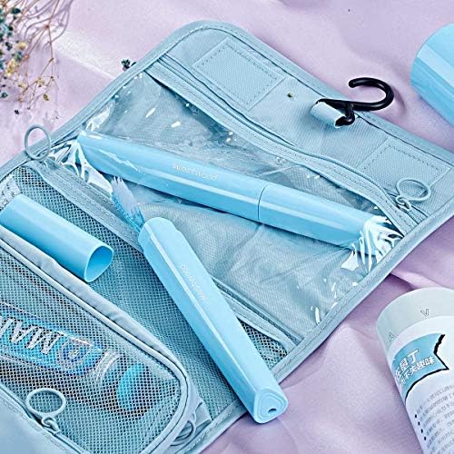 Travel Toothbrush Case Plastic Container Box Breathable Design with Air Hole More Toothbrush Tube for Home Daily Office Business Use (Light Blue) - Image 3