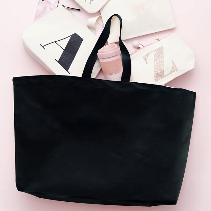 Large Canvas Tote Bag-Extra Big Shopping Beach Totes Bags Reusable Largest Grocery Plain Solid Bag 28"x8"x16"