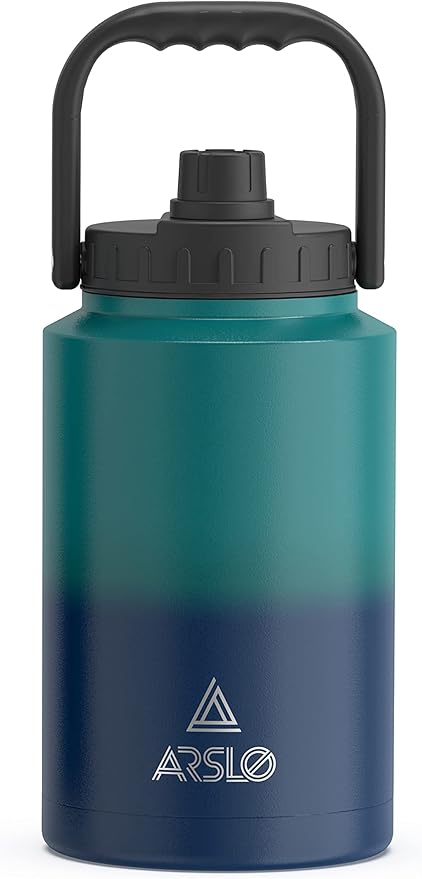 large Insulated Water Jug With Handle, One Gallon Insulated Water Bottle, 1 Gallon Stainless Steel Water Jug