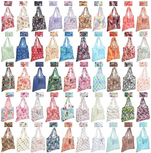 Paterr 50 Pack Reusable Grocery Bags Foldable Shopping Tote by Paterr
