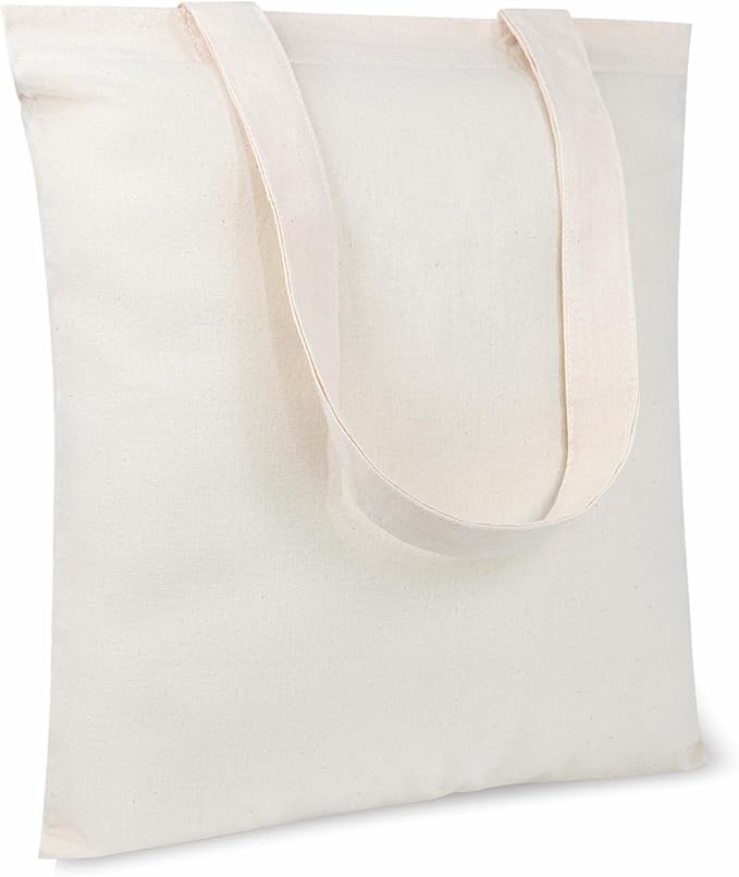 TOPDesign 20-Pack Economical 11.8"x13" Cotton Tote Bags, Lightweight Small Reusable Grocery Shopping Cloth Bags, Suitable for DIY, Advertising, Promotion, Gift, Activity