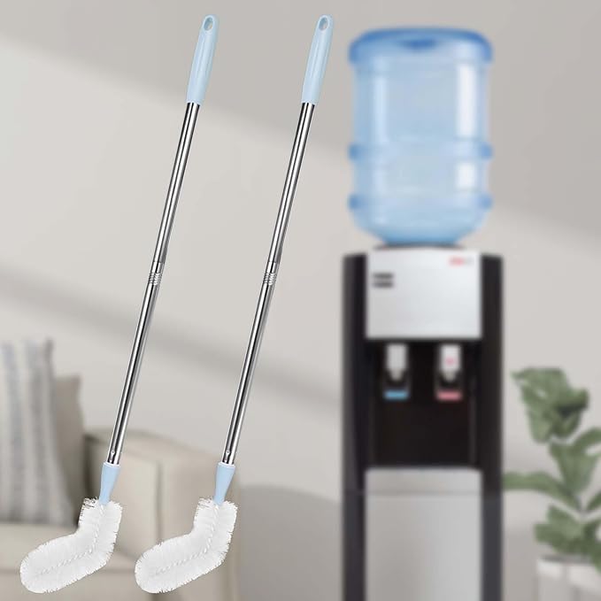 2-Pack 28’ Long Bottle Brush, 3 and 5 Gallon Bottle Cleaning Brush, Water Bottle Brush with Bendable Replacement Brush Head, Nylon Bristles and Stainless Steel Handle Bucket Cleaning Brush