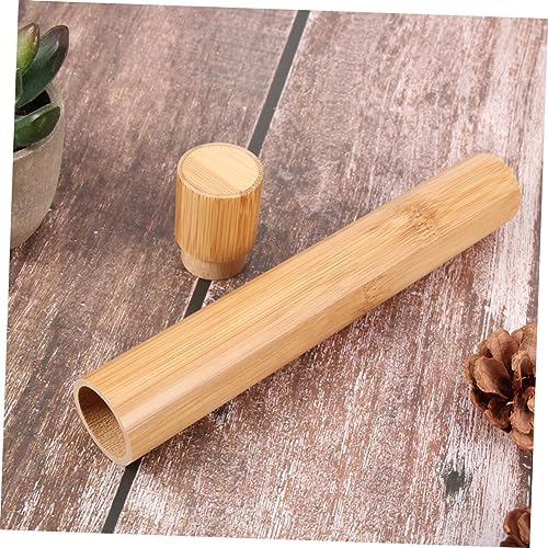 Bamboo Toothbrush Tube Case Handmade Vintage Portable Travel Holder - Image 2