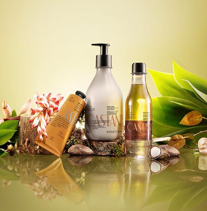 natura - Brazil Nut Deep Nourishing Holiday Gift Set – Triple-Phase Shower Oil 200 ml + Body Lotion 400 ml + Hand Cream 75 g – 100% Vegan, Rich in Omega 6 & 9, Deep Hydration & Radiance