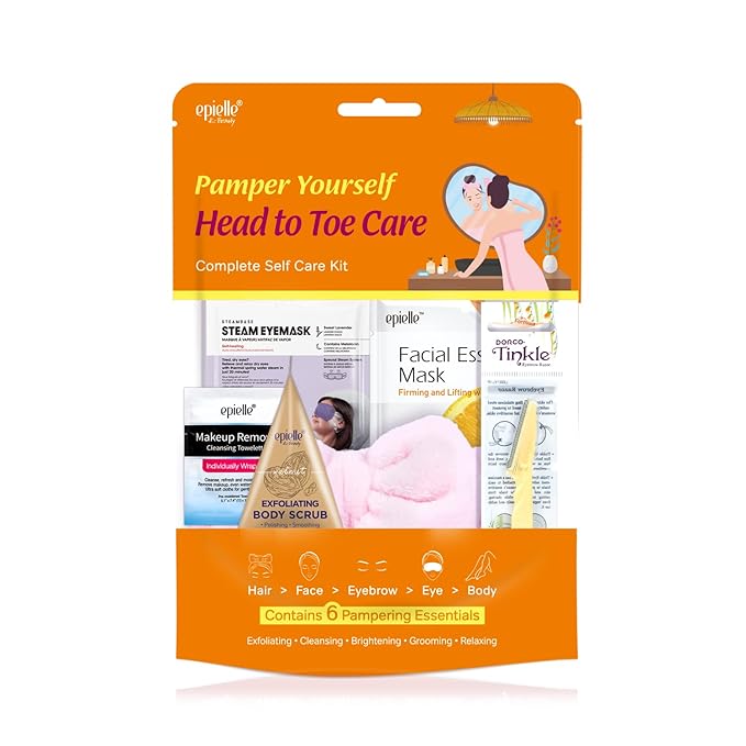 Epielle Pamper Yourself Head to Toe Care Kit, 6 Home Spa Essentials, At-Home Spa Kit for Radiant Skin, Self Care Gifts for Women, Korean Skin Care Set, Stocking Stuffers, Thanksgiving Essentials