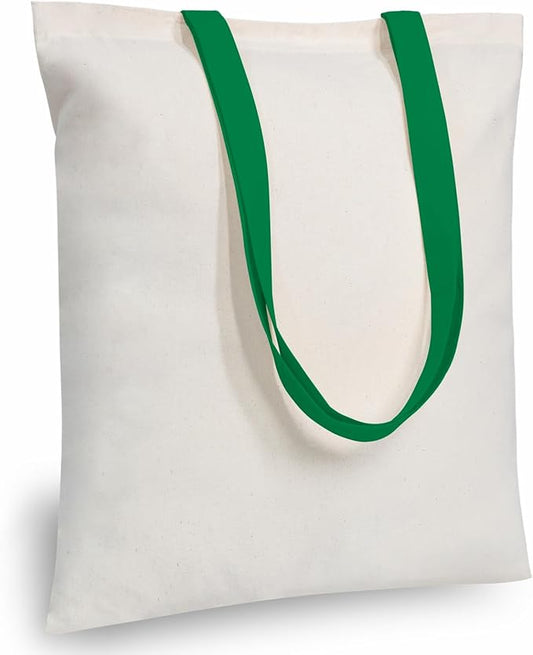 TOPDesign 12-Pack Economical 16"x15" Cotton Tote Bag, Lightweight Medium Reusable Grocery Shopping Cloth Bags, Suitable for DIY, Advertising, Promotion, Gift, Activity