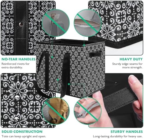 Reusable Grocery Bags 3 Pack, Foldable & Water Resistant Shopping Bags - Image 4