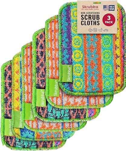 Wet-it! Skrubba 6-Pack Reusable Dish Scrubbers – Non-Scratch Scouring Pads for Kitchen & Household – Eco-Friendly, Dishwasher Safe Scrub Sponges for Dishes, Pots & Pans (Vogue) by Wet-It