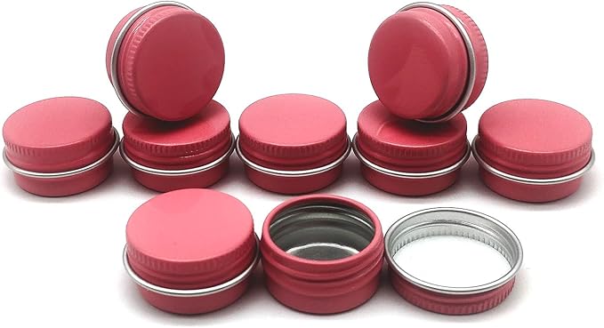 30 pack 5ml Round Lip Balm Tin Cans, 5g Aluminum Makeup Sample Containers with Screw Lid, Empty Pink Metal Tins Pot Storage Travel Tin Jars for Cosmetic, Cream, Candle, Tea, 5 Gram Tins