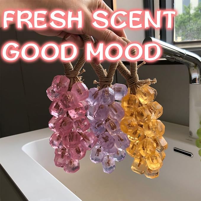 Handmade Grape Soap on a Rope, Natural Cold Process Cluster Soap Bar for Hand Wash and Bath, Decorative & Long Lasting Fragrance, Gift Set for Women Men (1, Lavender)