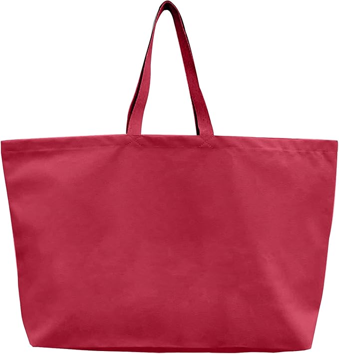Large Canvas Tote Bag-Extra Big Shopping Beach Totes Bags Reusable Largest Grocery Plain Solid Bag 28"x8"x16"